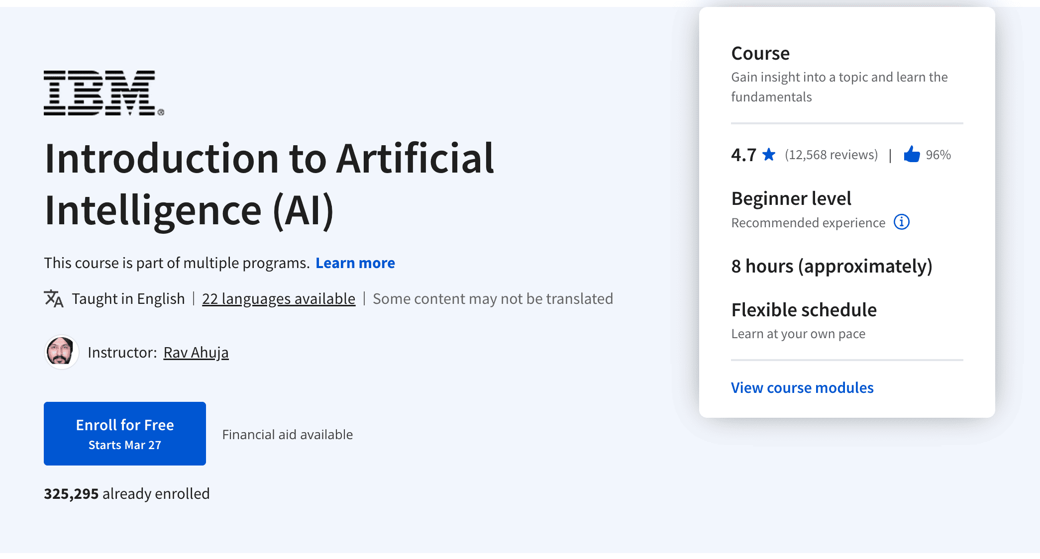 Introduction to Artificial Intelligence (IBM)